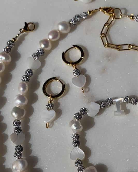 Mother of Pearl Hearts Earrings