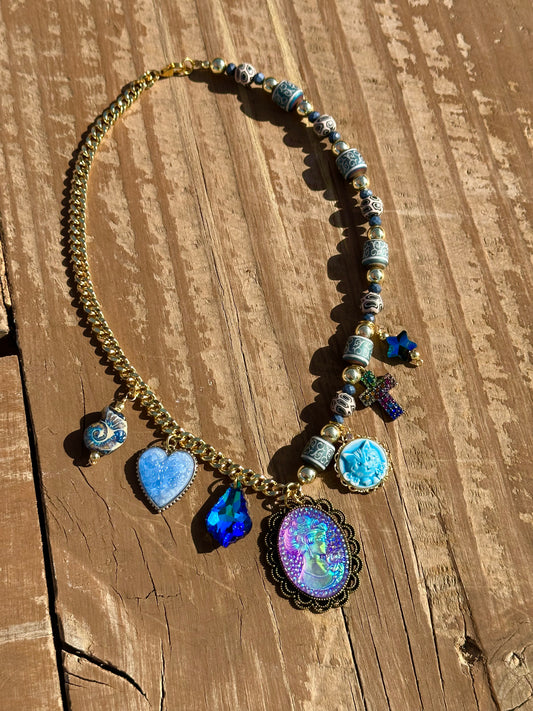 Blue Charms Necklace