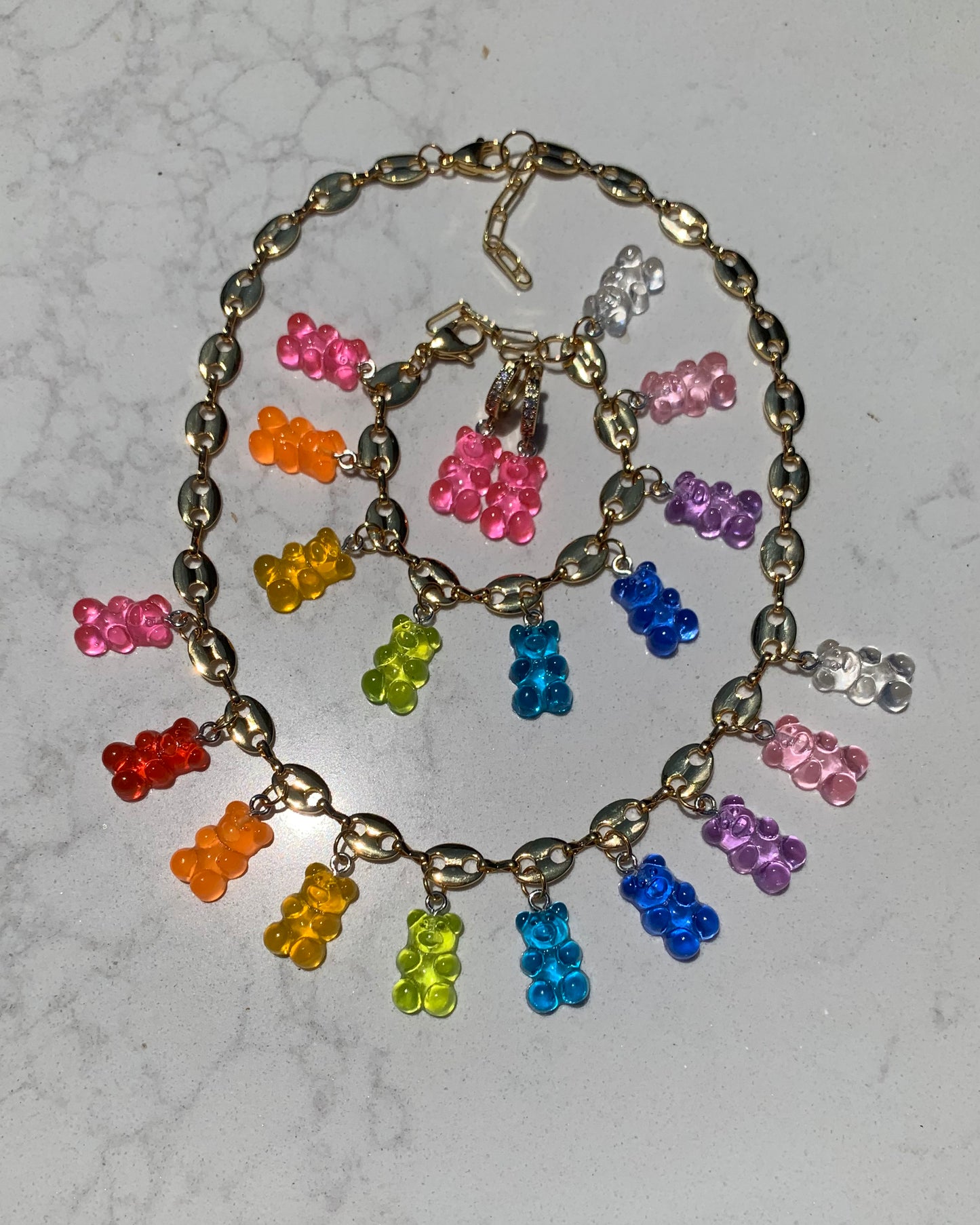 Gummy Bears Necklace, Bracelet, Earrings