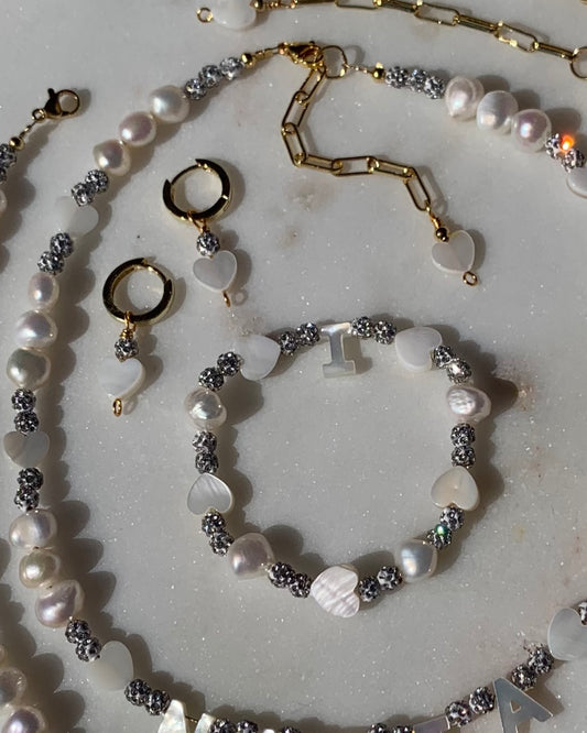 Mother of Pearl Initial Bracelet