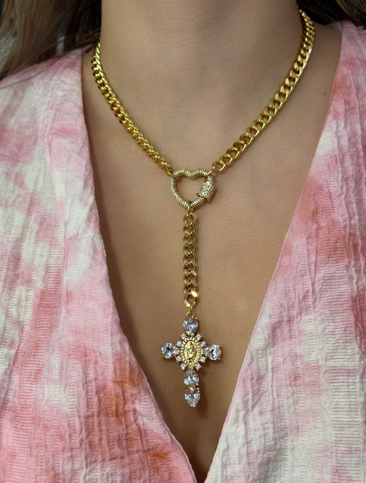 Virgen de Guadalupe Cross Chain Necklace