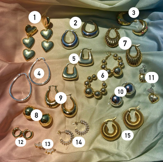 Chunky Earrings (Each Pair Sold Separately)