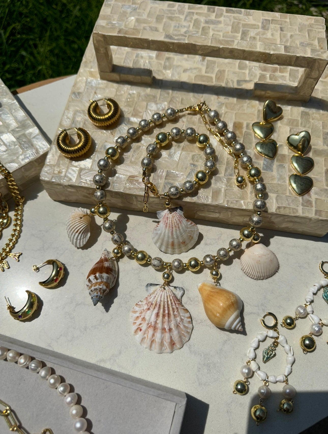 Chunky Shells Necklace & Bracelet