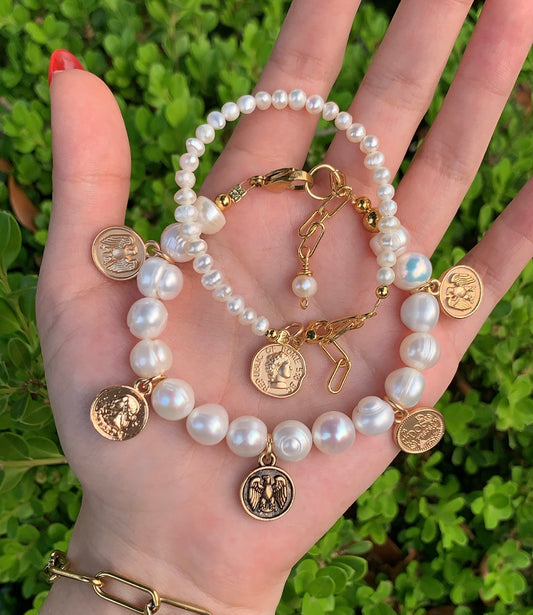 Pearls & Coins 2 Bracelet Set