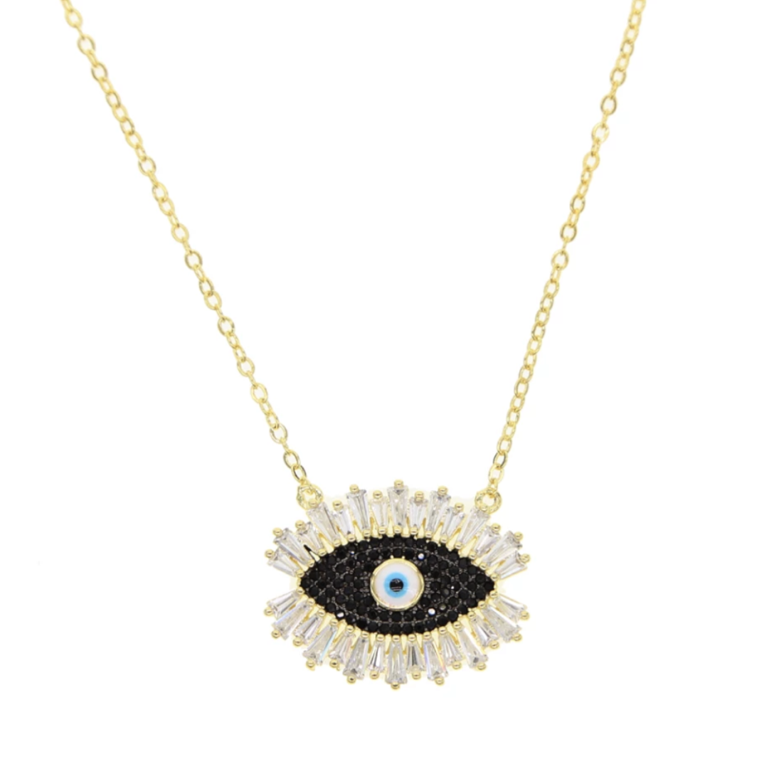 Black Sparkly Eye Necklace