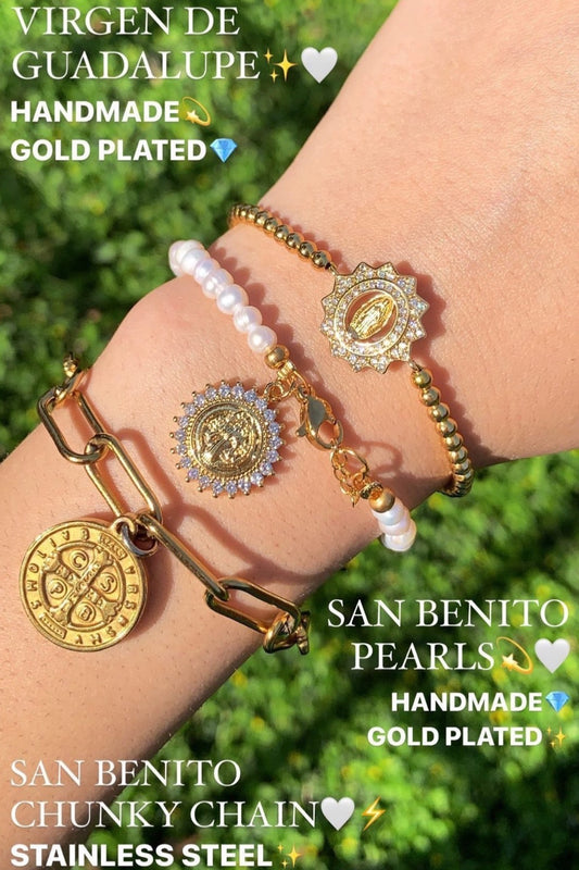 Saint Benedict Pearl Bracelet