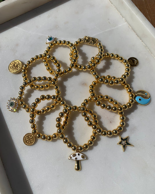 Gold Bracelet With Charm (Each Sold Separately)