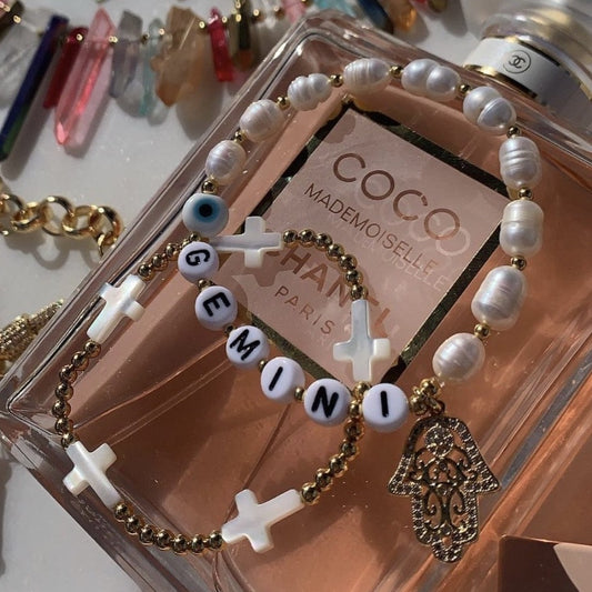 Mother Of Pearl Cross Bracelet