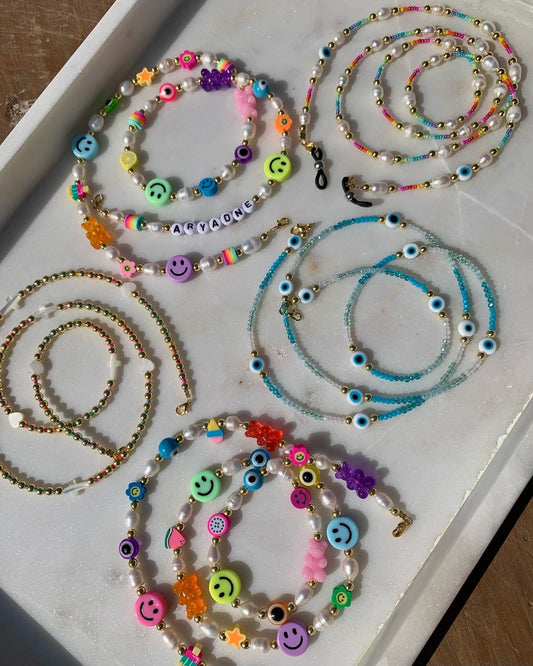 Rainbow & Pearl Sunglasses/Mask Chain