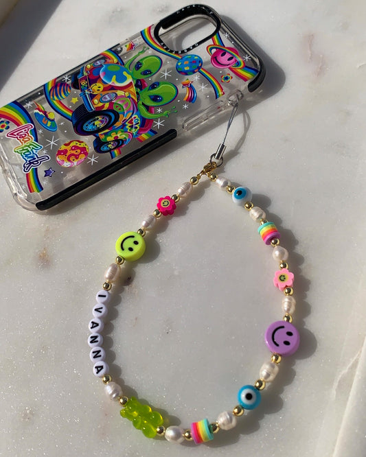 Funky Pearl Personalized Phone Charm
