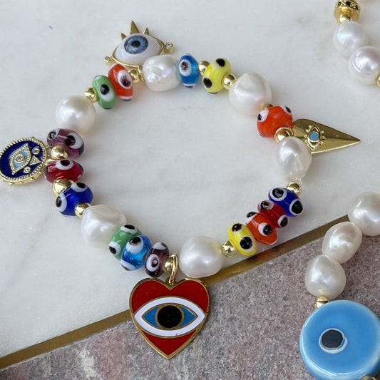 Murano Eyes & Charms Bracelet