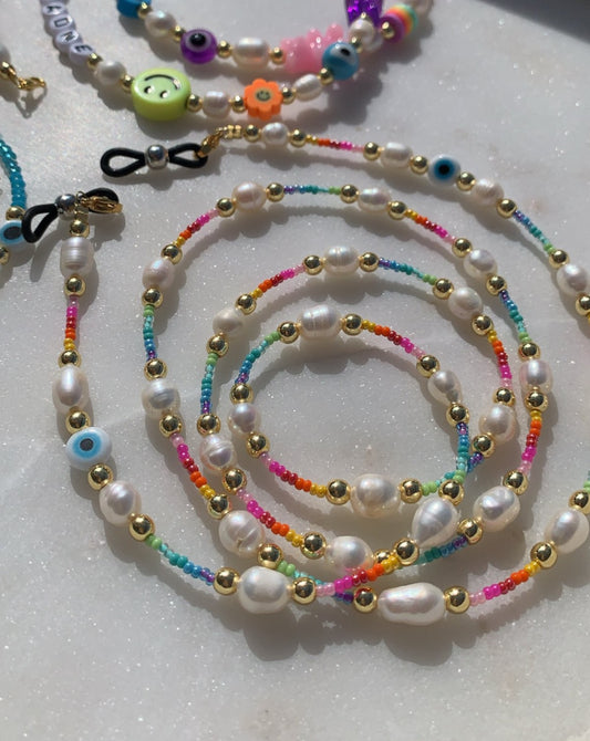 Rainbow & Pearl Sunglasses/Mask Chain