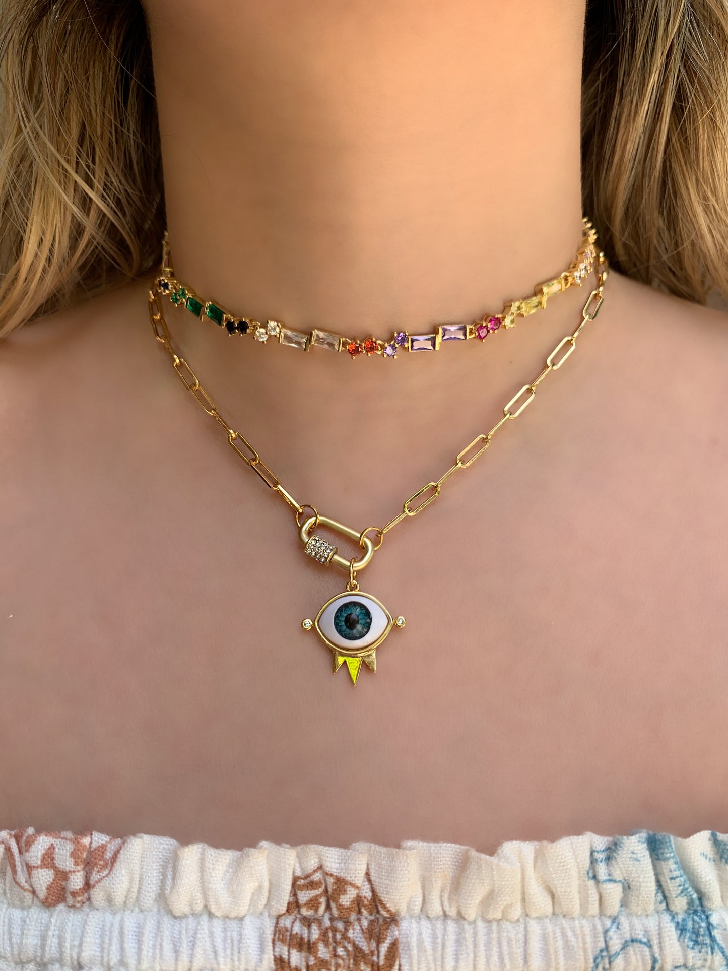 Eye In A Lock Chain Necklace