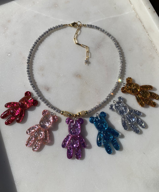 Sparkly Bear Diamond Necklace