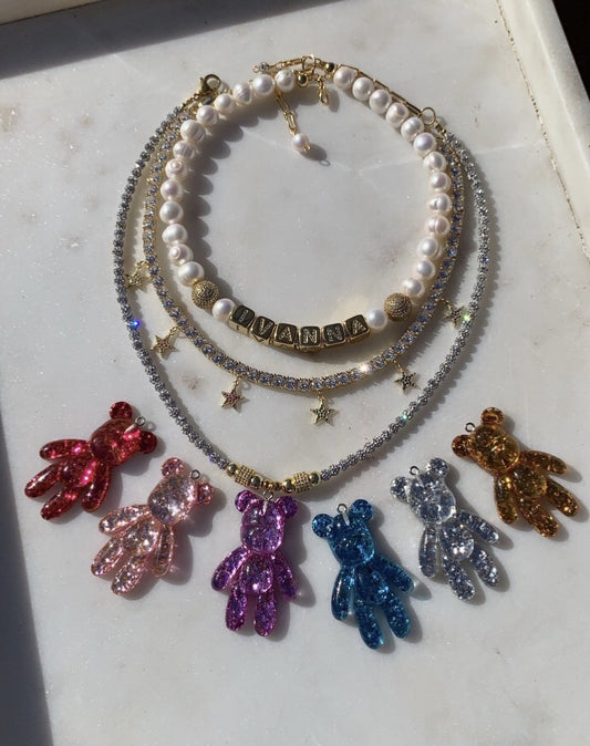 Sparkly Bear Diamond Necklace