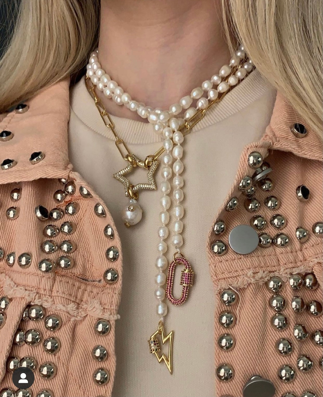 Chunky Bling Star + Pearl (1 Necklace)