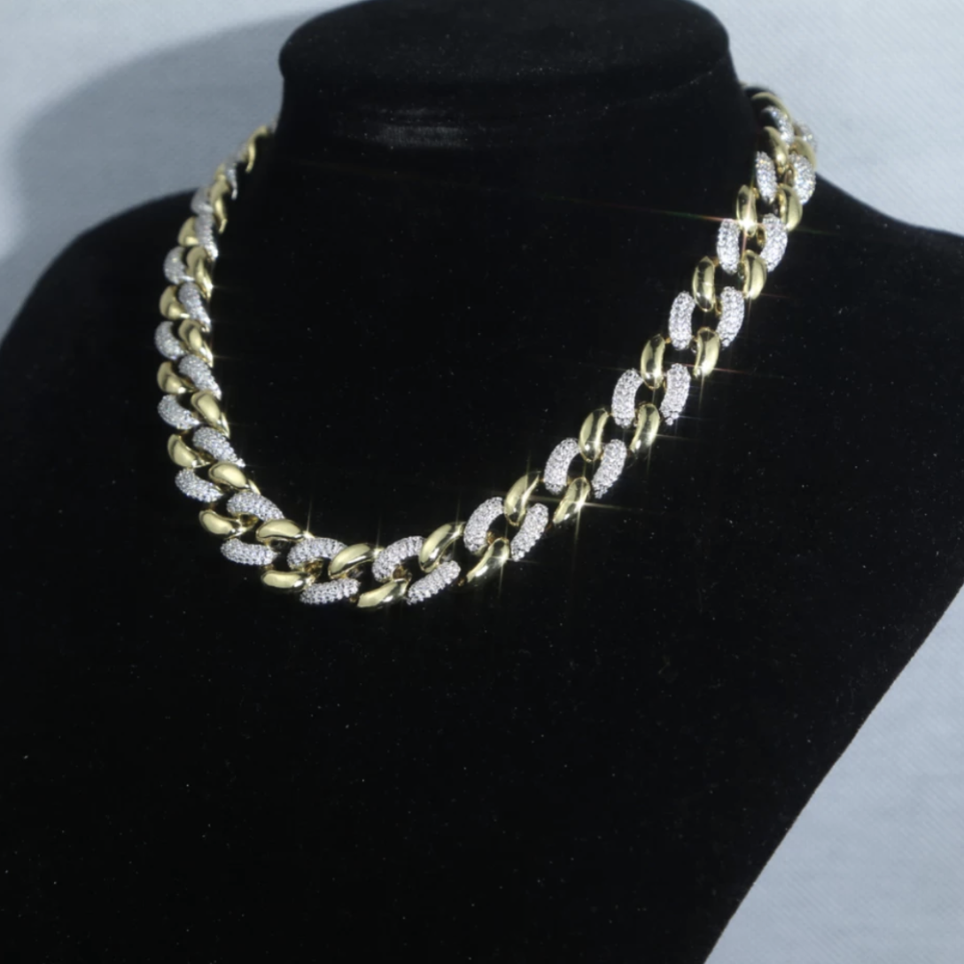 Diamond Cuban Chain Necklace & Bracelet