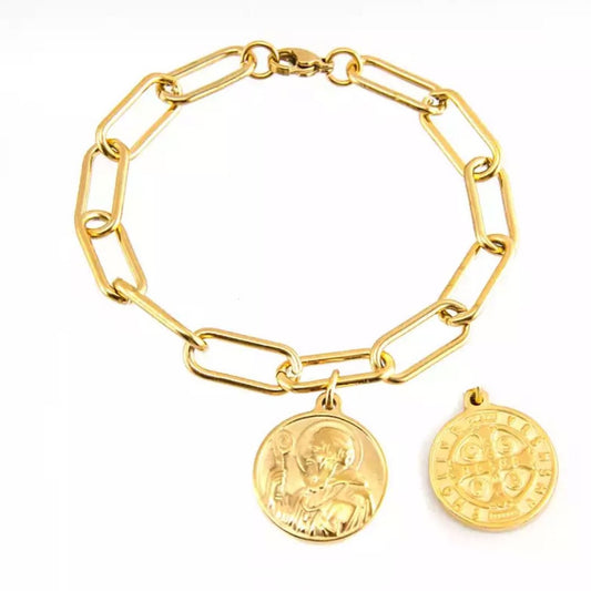 Saint Benedict Chunky Chain Bracelet