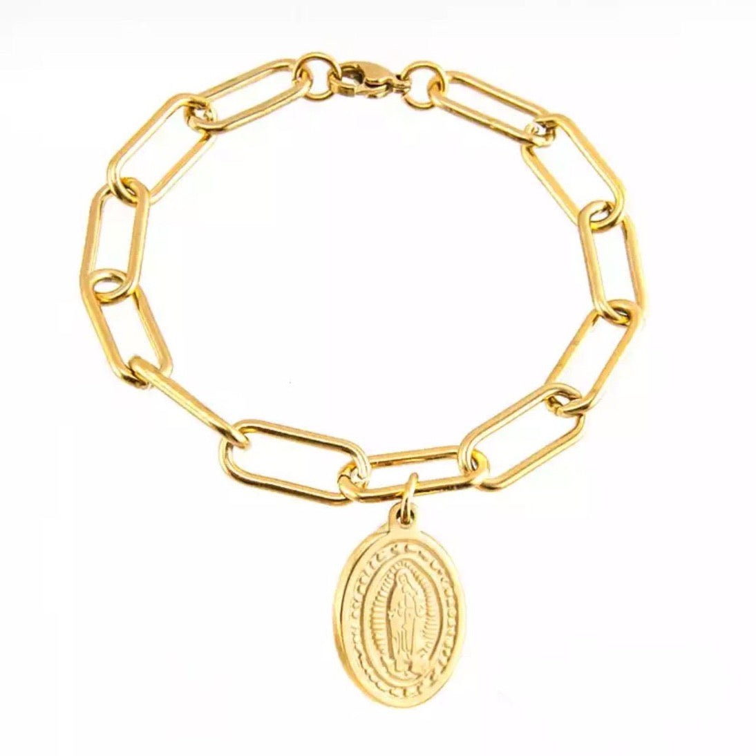 Virgin Mary Chunky Chain Bracelet