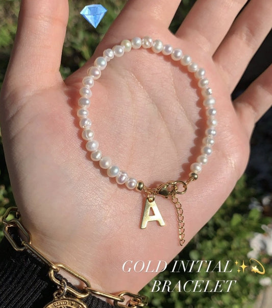 Pearl Initial Bracelet
