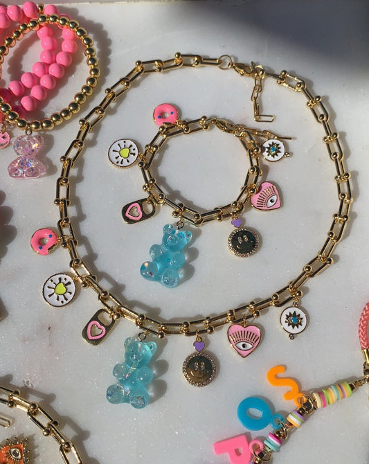 Lucky Charms Chain Bracelet (Blue Bear)