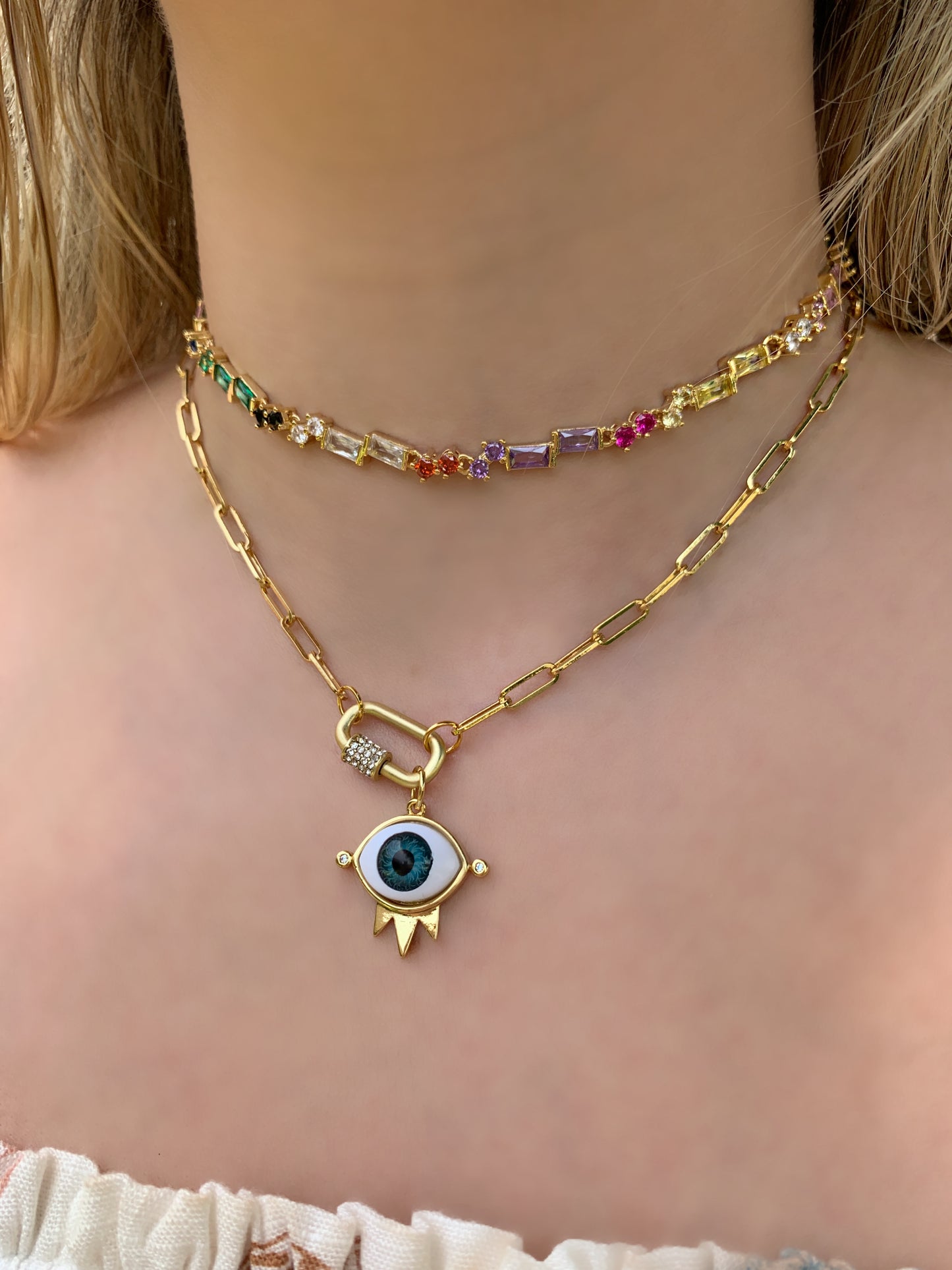 Multicolor Diamond Choker