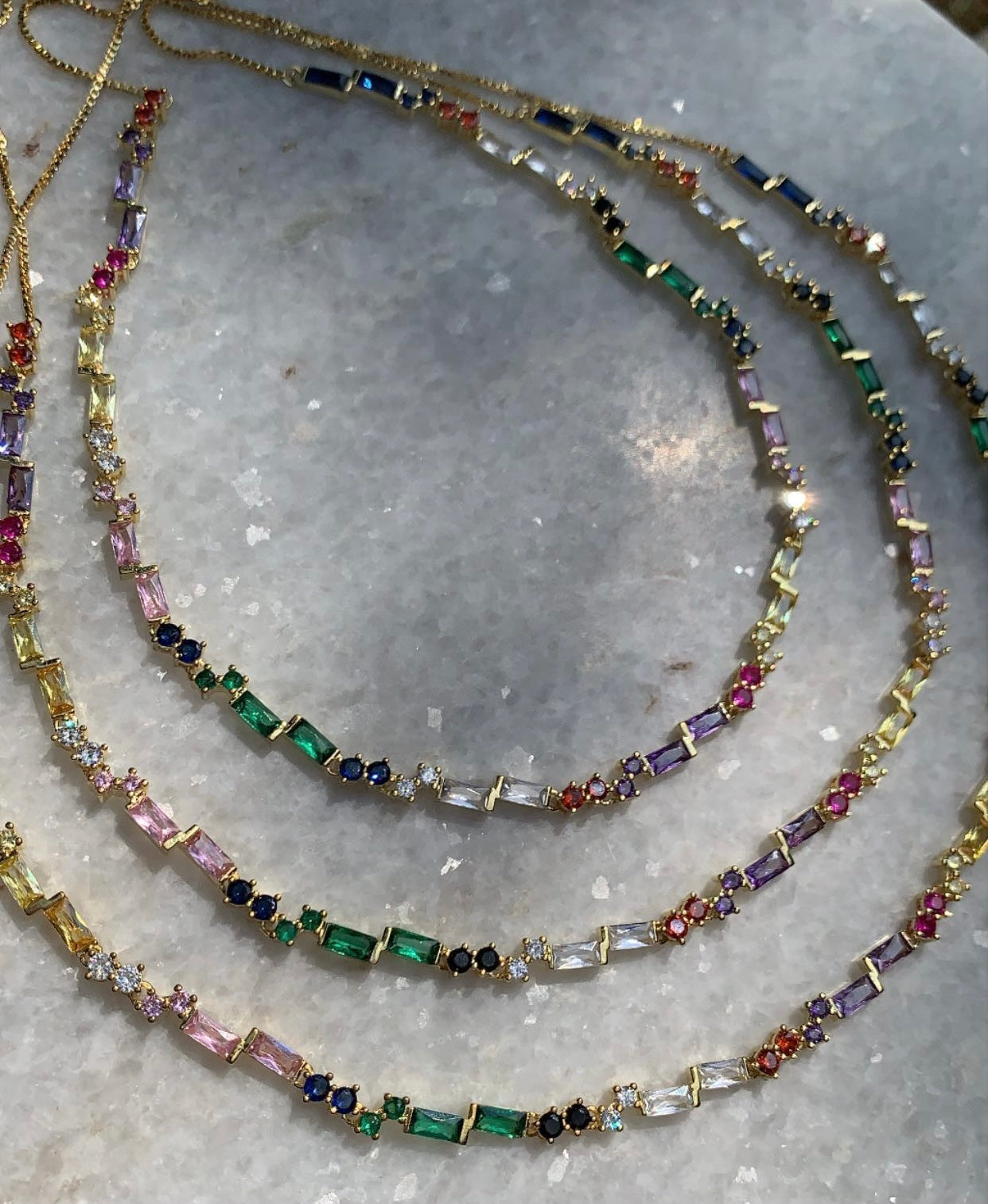 Multicolor Diamond Choker