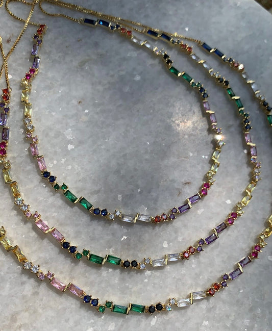 Multicolor Diamond Choker