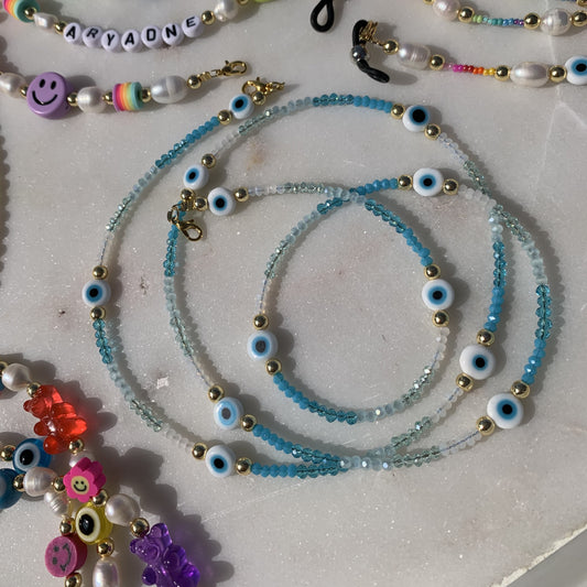 Blue Eyes Sunglasses/Mask Chain
