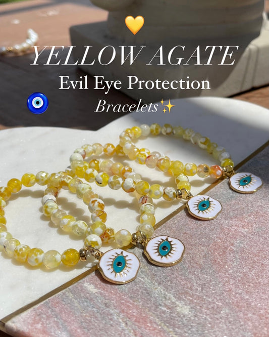 Yellow Agate Eye Bracelet