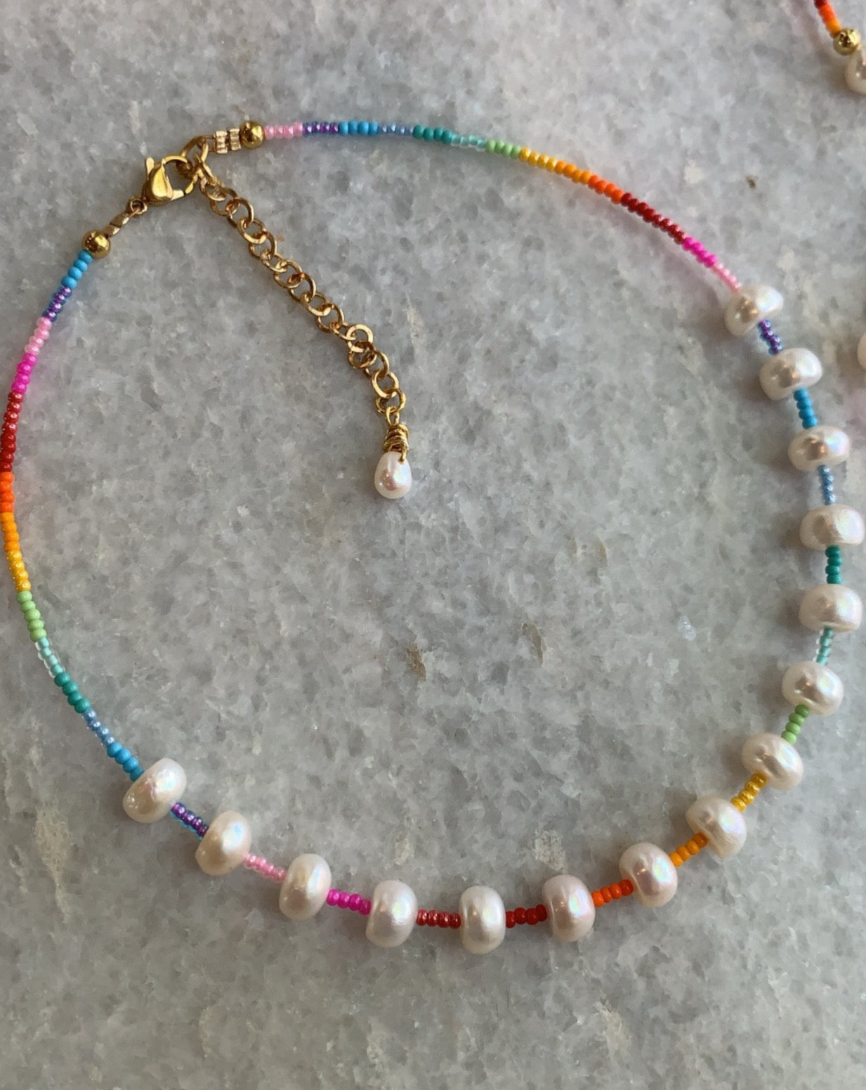 Rainbow & Pearl Choker