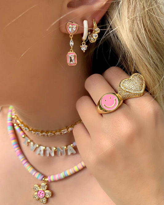 Pink Drop Earrings (1 Pair)