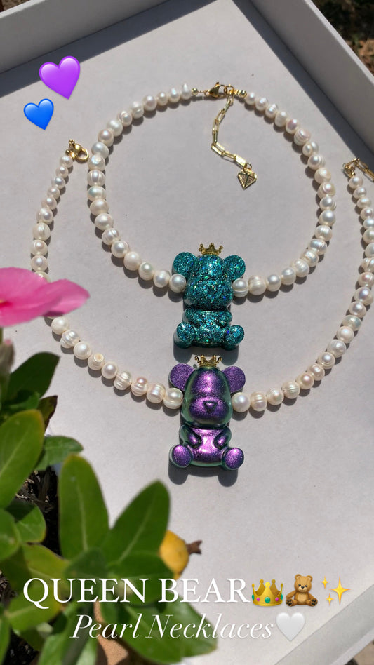 Queen Bear Pearl Necklace