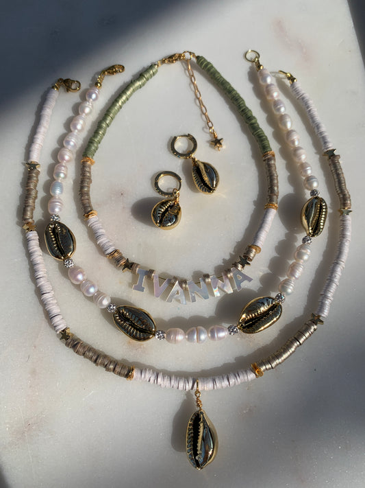 Beach Vibes Set (3 Necklaces & Pair of Earrings)